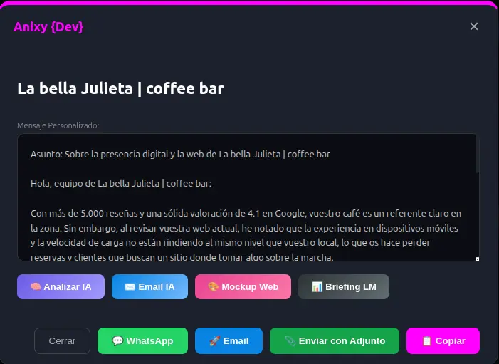 Email personalizado generado con IA